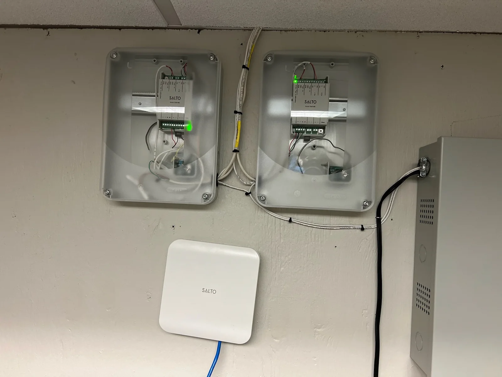 SALTO access control door controller equipment installed by FM Tech.